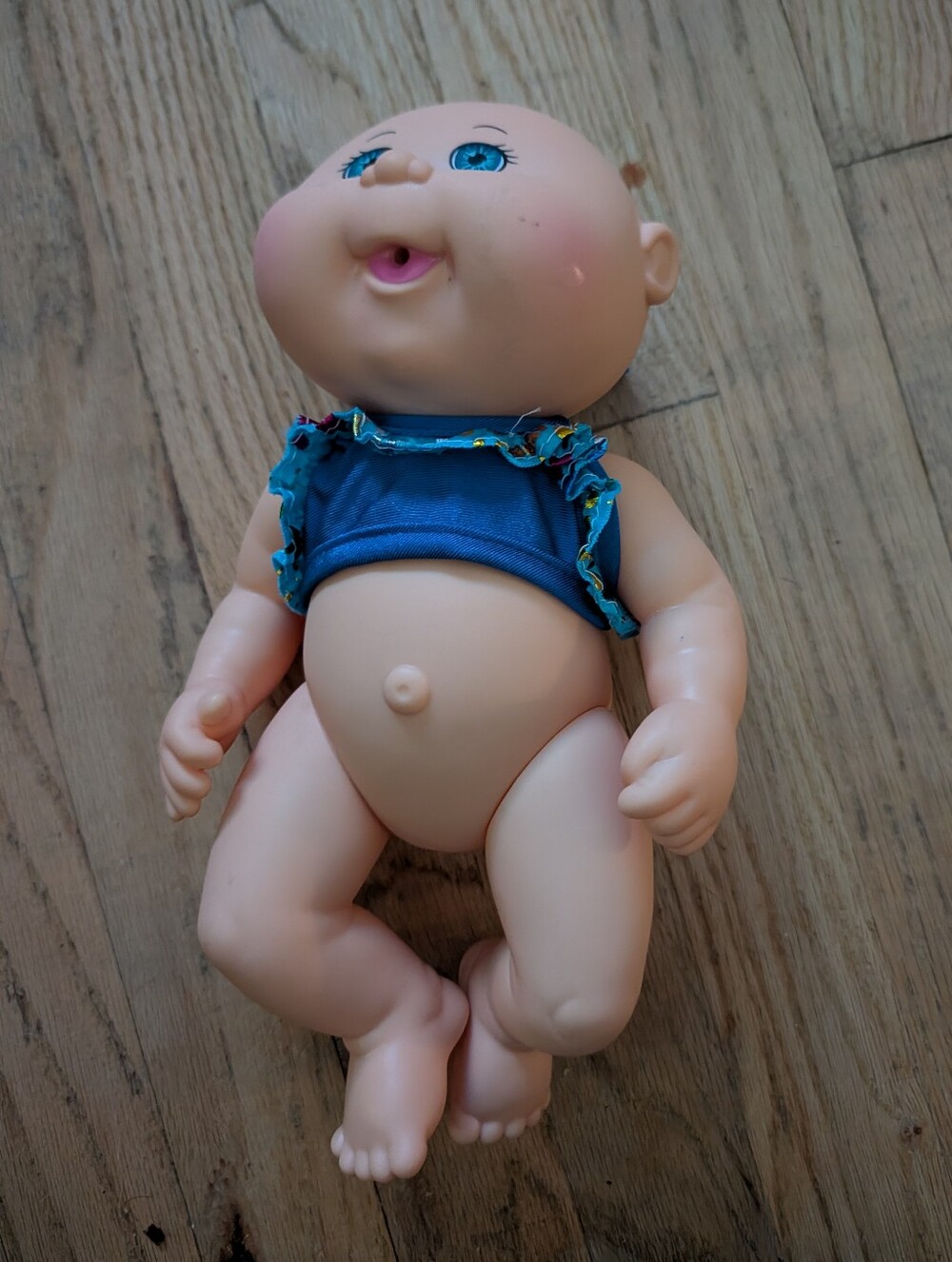 Vintage Cabbage Patch Kids Baby Doll Blue Eyes Bald Baby Xavier Roberts Signed